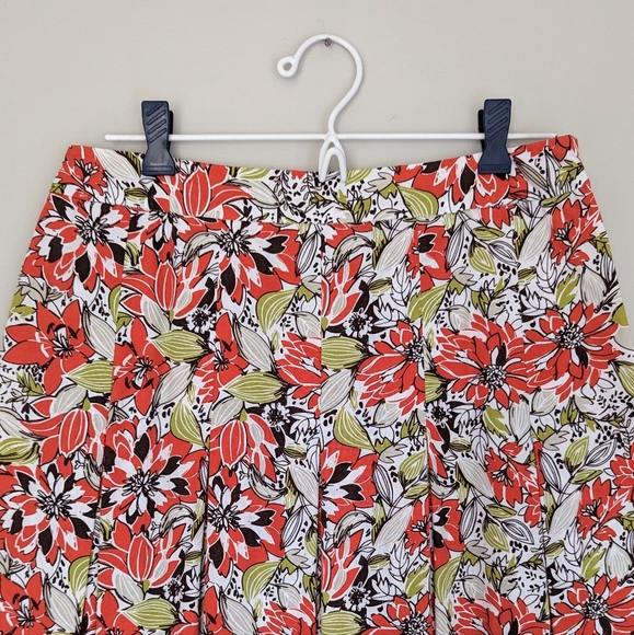 Tres You Floral Print 100% Cotton Pleated Skirt - Picture 6 of 8
